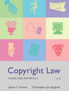 Cover of Fromer and Sprigman's copyright casebook